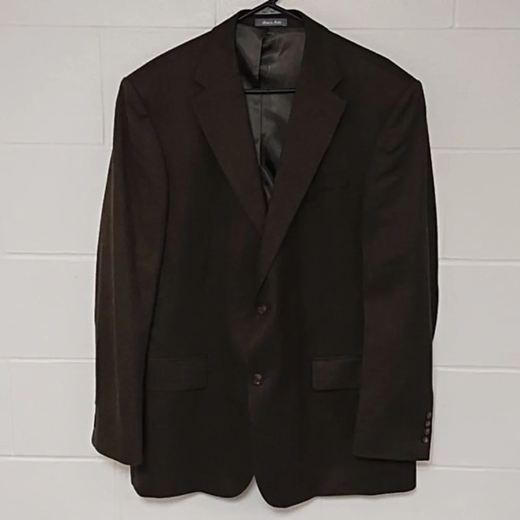 Oscar De Larenta 100% Wool Blazer suit Coat Jacket Brown & Black 46 Long - Picture 1 of 12